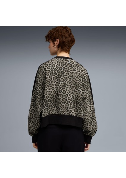 T7 Leopard Kadın Siyah Sweatshirt (632136-01)