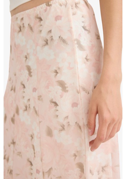 A Kesim Çiçekli Normal Bel Tül Maxi Etek F7108AX25SM