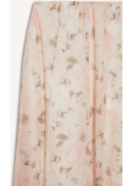 A Kesim Çiçekli Normal Bel Tül Maxi Etek F7108AX25SM