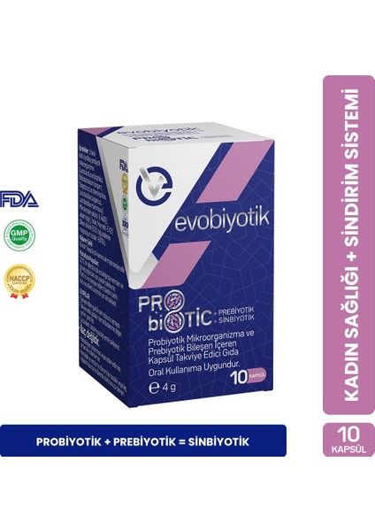 Evobiyotik Probiyotik & Prebiyotik 10 Kapsül