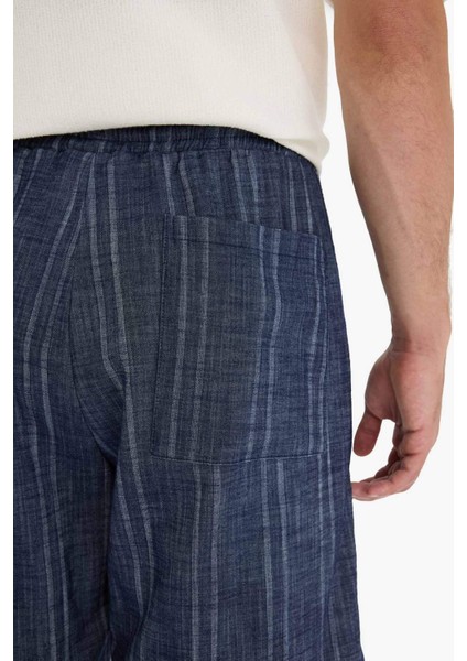 Relax Fit Beli Bağcıklı Bermuda Şort F7122AX25SM