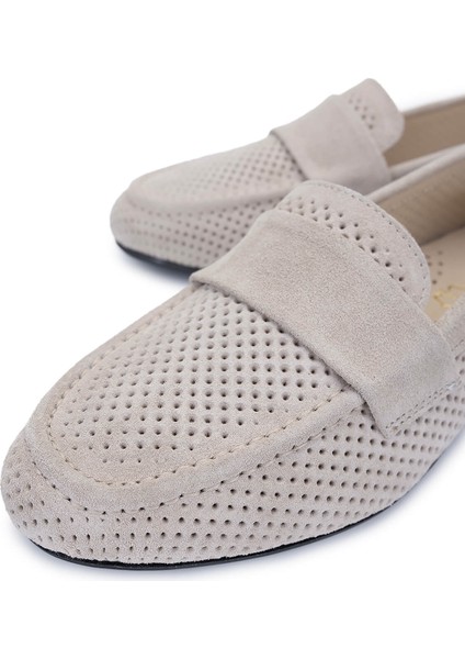 Kadın Hakiki Deri Bej Süet Loafer Ayakkabı 1124 11327 Bn Ayk Y25 Bej Suet modelleri