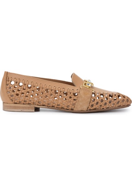 Kadın Hakiki Deri Vizon Loafer Ayakkabı 1140 55709017 Byn Ayk Y25 Caramel