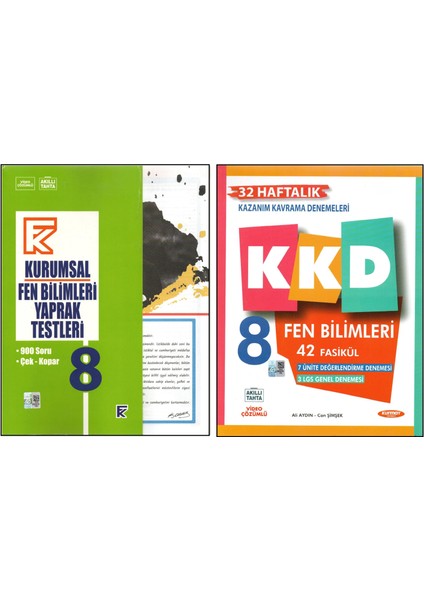 Kurmay 8. Sınıf Kurumsal Yaprak Test+Kkd Fen Bilimleri (2 Kitap)