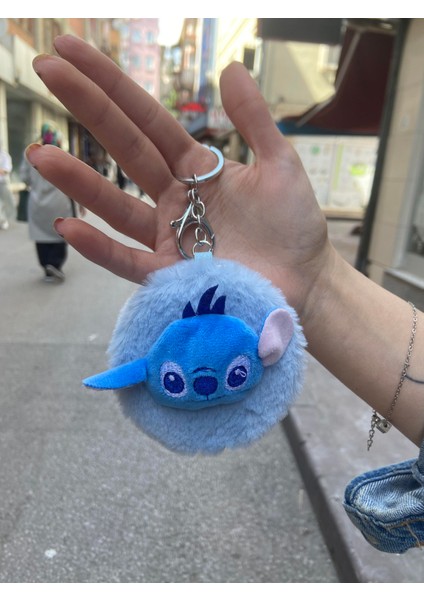Mavi Stitch Peluş Aynalı Anahtarlık