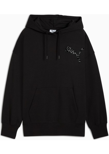 Leopard Kadın Siyah Sweatshirt (633766-01)