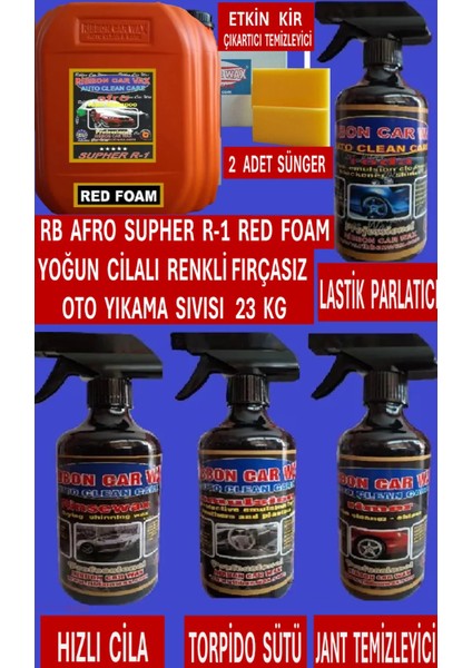 Fırçasız Cilalı Oto Yıkama Şampuanı +Pratik Cila+Torpido Sütü+Lastik Parlatıcı+Jant Temizleyici. fiyatları