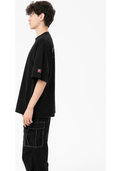 Baskılı Siyah Oversize T-Shirt modelleri