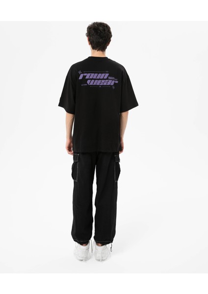 Baskılı Siyah Oversize T-Shirt fırsatları