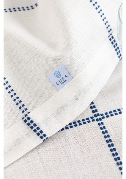 Belen Ekose Lacivert Masa Örtüsü fırsatları