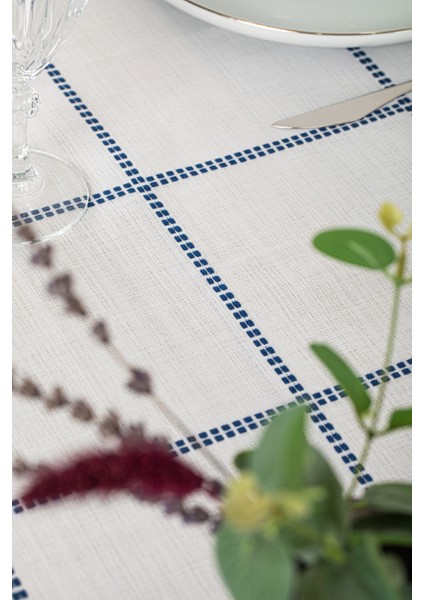 Belen Ekose Lacivert Masa Örtüsü indirimleri