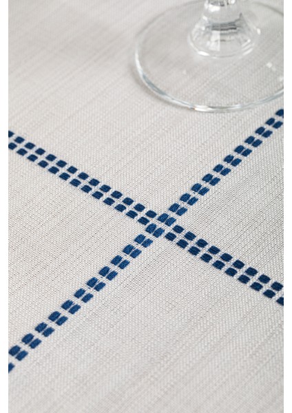 Belen Ekose Lacivert Masa Örtüsü