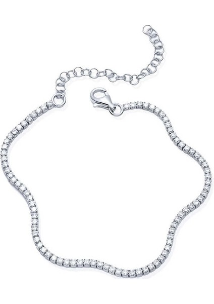 Gümüş 2 mm Su Yolu Kadın Bileklik