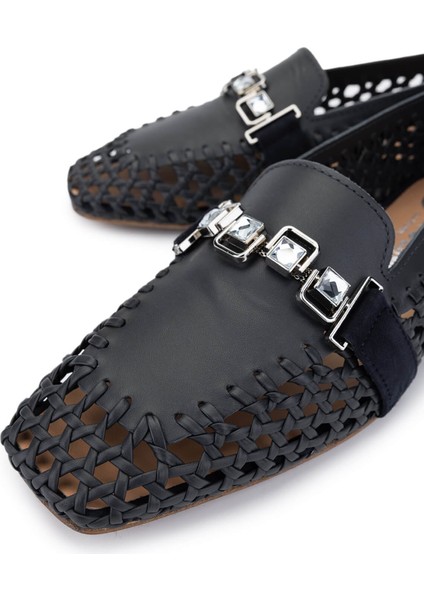 Kadın Hakiki Deri Lacivert Loafer Ayakkabı 1140 55709017 Byn Ayk Y25 Navy modelleri