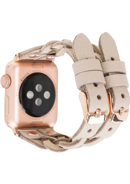 Apple Watch Uyumlu Deri Kordon York Double Tour Erc3