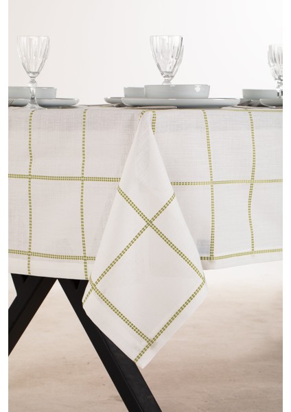 Belen Ekose Yeşil Masa Örtüsü