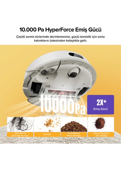 Q8 Akıllı Robot Süpürge Beyaz