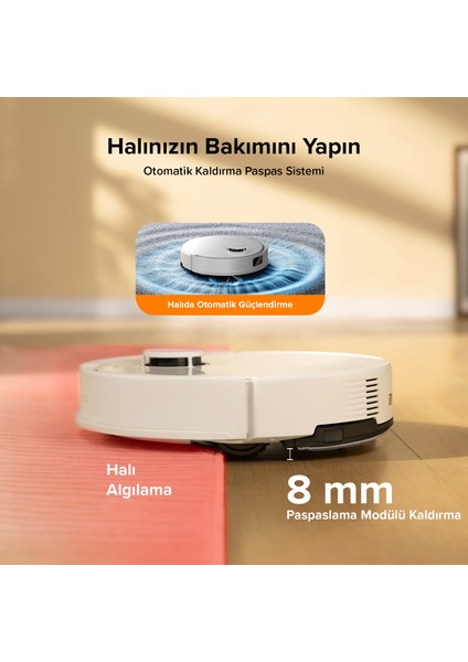 Q8 Akıllı Robot Süpürge Beyaz