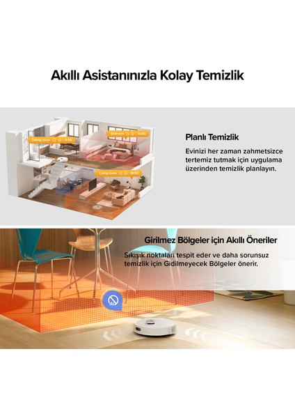Q8 Akıllı Robot Süpürge Beyaz