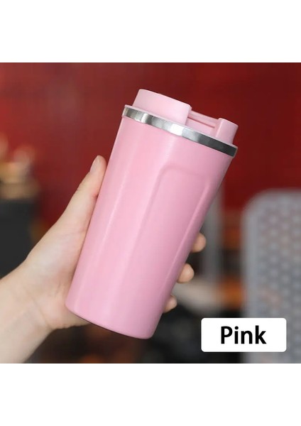 380/510ML Çift Duvar Yalıtılmış Vakum Seyahat Kahve Kupa Seyahat Paslanmaz Çelik Kahve Kupası Termal Kupa Sızdıran Termos Şişe Kapasite: 380 Ml/renk: Pembe (Yurt Dışından)