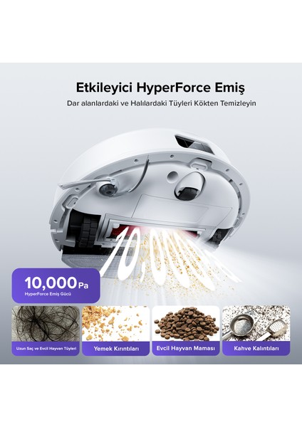 S8 Pro Plus Akıllı Robot Süpürge - Beyaz fiyatları