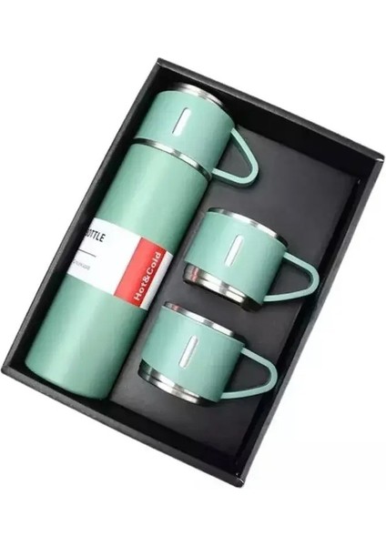 Termos Kupası 304 Paslanmaz Çelik Vakum Yalıtımlı Şişe Hediye Seti Kahve Kupa Garrafa Térmica Vakum Şişesi Seti 500ML Noel Kapasitesi: 500ML/RENK: Yeşil (Yurt Dışından)