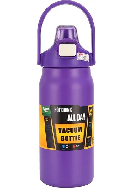 1500ML Vakum Şişeler Büyük Kapasiteli Paslanmaz Çelik Termo Şişe Açık Hava Taşınabilir Termo Şişe Tumbler Termos Termos Kapasitesi: 1550ML/RENK: Mor (Yurt Dışından)