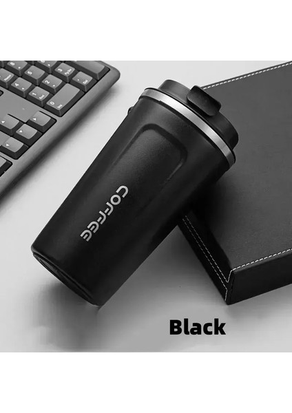 Akıllı Kahve Tumbler 510ML Paslanmaz Çelik Termos Kupası Taşınabilir Halat Akıllı Sıcaklık Ekran Seyahat Kupa Kapasitesi: 510ML/RENK: Siyah (Yurt Dışından)
