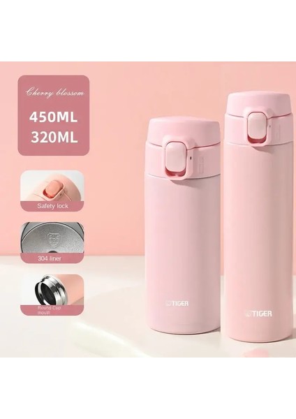 Tiger Paslanmaz Çelik Yalıtılmış Kupa, Yaratıcı Zıplayan Kapak Kapasitesi: 320ML/RENK: Pembe (Yurt Dışından)