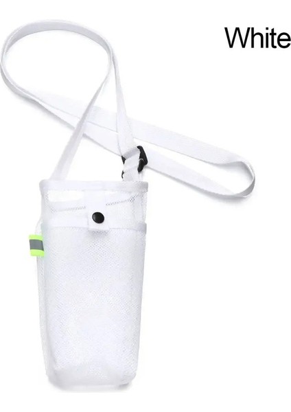 Spor Su Şişesi Kapağı Cep Telefonu Çantası Kamp Aksesuarları Örgü Torbası Taşınabilir Görünür Çanta Kayış Rengi: Beyaz (Yurt Dışından)
