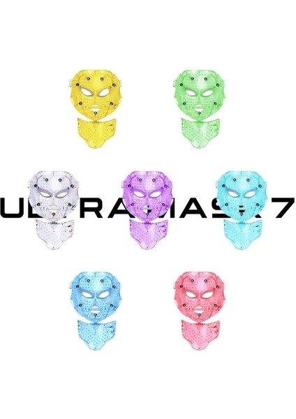 Ultra Mask 7 LED Işık Terapisi Maskesi – 192 Led, 7 Renkli Fotoporasyon & Miyostimülasyon | Anti-Aging Cilt Yenileme indirimleri