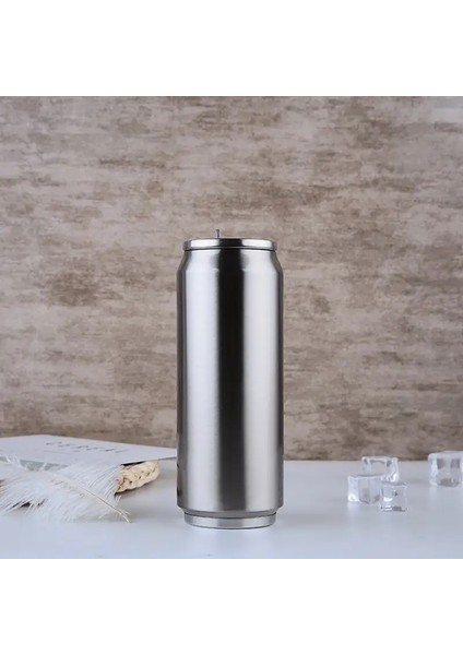 Moda Içecek Saman Termos ile Sıcak Yalıtım Yapabilir Garrafa Termica Paslanmaz Çelik Su Şişesi 300/500ML Kapasite: 300ML/RENK: Gümüş (Yurt Dışından)