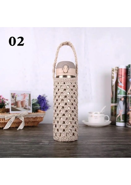 Taşınabilir Termos Dak Kollu 400-600ML Tığ Işi Su Şişesi Örtü Kasası Örgü Su Şişeleri Tutucu Çanta Kapağı Pouchcolor: 01 Siyah (Yurt Dışından)