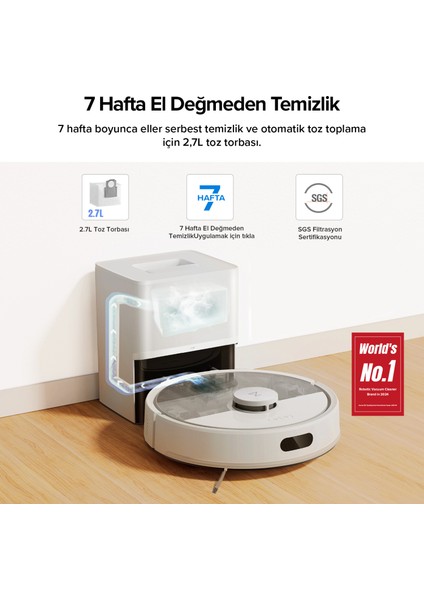 Q8 Plus Akıllı Robot Robot Süpürge - Beyaz
