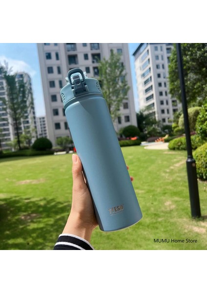 Tyeso 600/750ML Termos Şişesi Saman Paslanmaz Çelik Araç Termal Kupa ile Termal Su Şişeleri Soğuk ve Isı Termal Mugcapacity: 600ML/RENK: Mavi (Yurt Dışından)