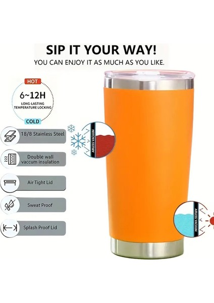 Kapaklı Paslanmaz Çelik Izli Yalıtımlı Çift Duvar Seyahat Kupası Protable Soğuk ve Sıcak Kahve Arabası Mugcolor: Siyah (Yurt Dışından)