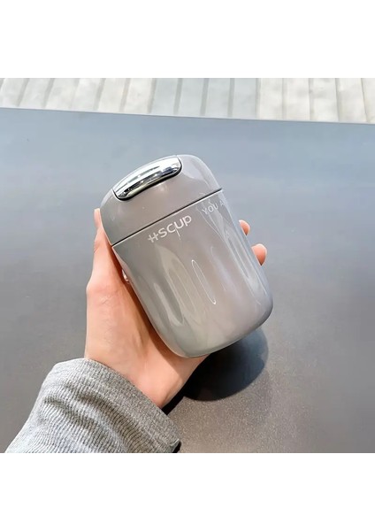 220ML Moda Mini Çift Paslanmaz Çelik Kahve Kupa Taşınabilir Sevimli Cep Termal Şişe Seyahat Tumbler Kapasite: 220ML/RENK: Gri (Yurt Dışından)