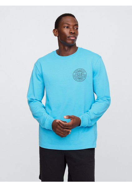 Erkek Mavi Gap Logo T-Shirt