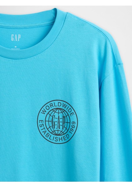 Erkek Mavi Gap Logo T-Shirt modelleri