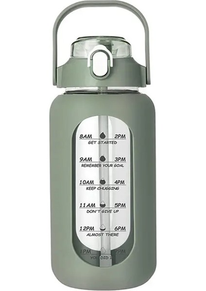 2024 Yeni 946ML/1656ML/1892ML Silikon Saman Kılıf ve Zaman Markalı Cam Şişe Ev Ofisi Gym Cam Suyu Bottlecacity: 32OZ 9.4X9.4X25CM/RENK: Yeşil (Yurt Dışından)