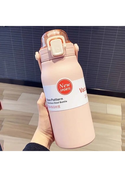 1.5l Büyük Kapasiteli Termos Su Şişesi Dış Mekan Termo Şişe Paslanmaz Çelik Termozlar Kupa Samanlı Mugcapacity ile Taşınabilir Açık Kupa: 1000ML/RENK: Pembe (Yurt Dışından)