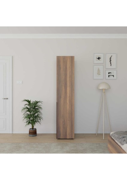 Oryana Tek Kapaklı Gardırop-Koyu Ceviz 45X210X62 cm