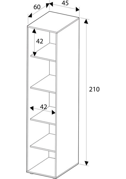 Oryana Tek Kapaklı Gardırop-Koyu Ceviz 45X210X62 cm indirimleri