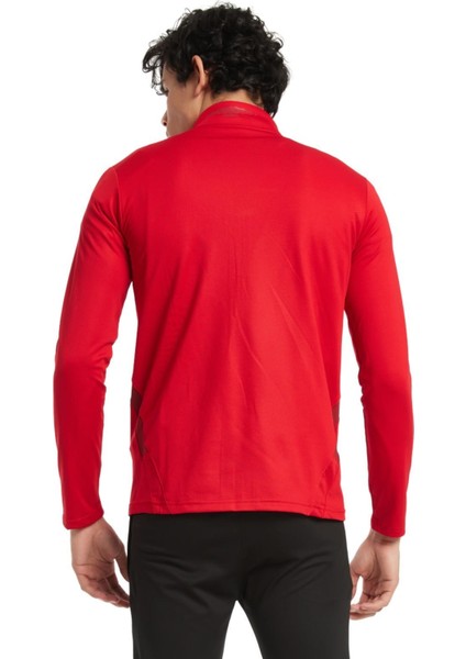 Orijinal Lisanslı 5 Yıldızlı Fermuarlı Kırmızı Sweat + Silikon Bileklik Set Hediyelik Ahşap Kutulu