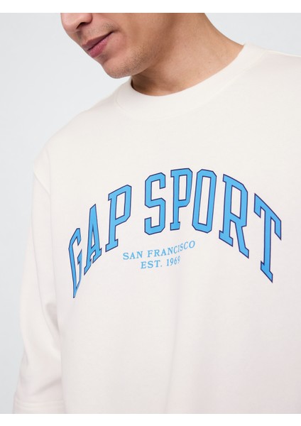 Erkek Kırık Beyaz Oversized Gap Grafik Terry T-Shirt modelleri