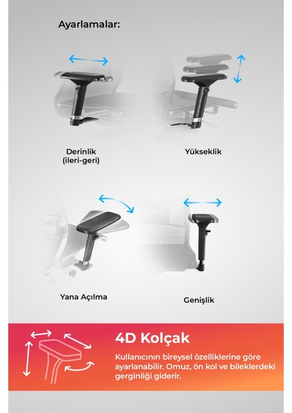 Samurai Red Ergonomik Fileli ve Deri Oyuncu / Ofis Koltuğu - 2e2.3.7.b7 Kırmızı-Siyah