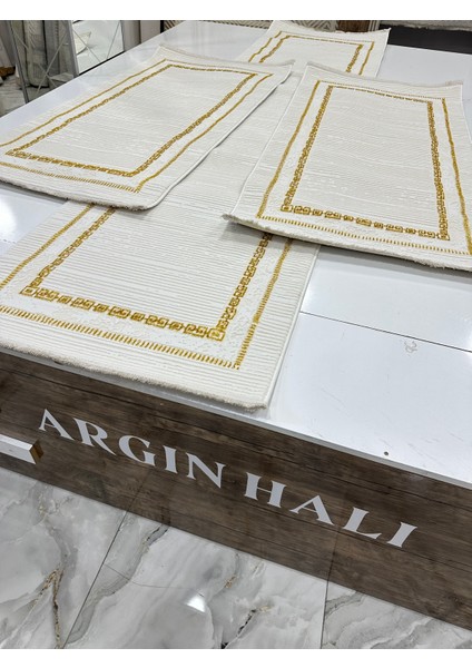 3'lü Yatak Odası Halısı Beyaz Gold Argın Halı