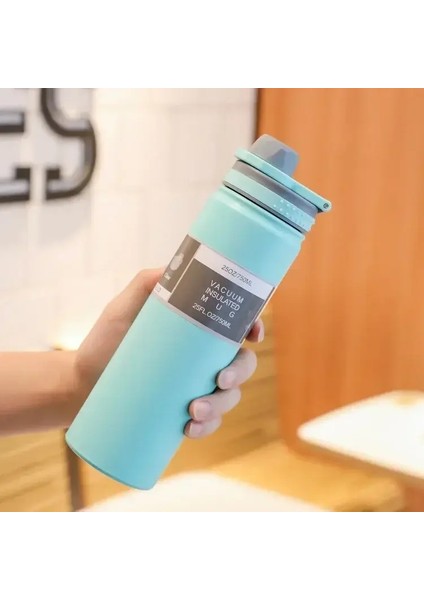 Taşınabilir Yalıtım Termos Şişesi Çift Duvarlı Vakum Şişeler Sıcak Soğuk Paslanmaz Çelik Su Şişesi Spor Termal Kupa Kapasite: 530ML/RENK: Yeşil (Yurt Dışından)