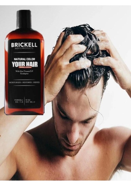 Brickell Erkeklere Için Saç Sakal Beyazlık Giderci Renklendirci Bakım Şampuanı 300 ml 2 Adet fiyatları