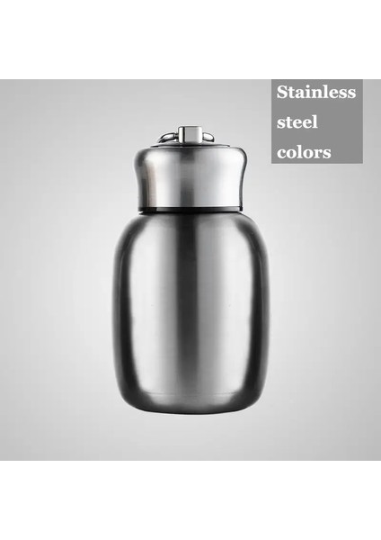 !! 200ML/280ML Mini Sevimli Kahve Vakum Şenlikleri Termos Paslanmaz Çelik Seyahat Içecek Su Şişesi Termozlar ve Silgi Kupa: 280ML/RENK: Paslanmaz Çelik (Yurt Dışından)